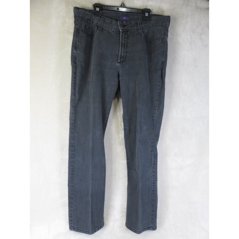 NYDJ Not Your Daughters Jeans Women 14 Petite Black Embellished Pockets USA Made